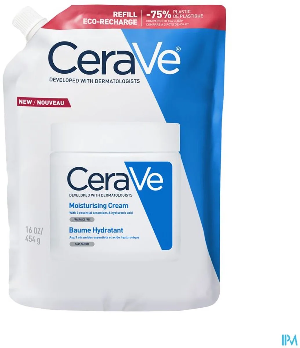 Hydraterende Crème Navulling - voor Droge tot Zeer Droge Huid - Met Hyaluronzuur en 3 Essentiële Ceramiden - 454g von CeraVe – Produktfoto
