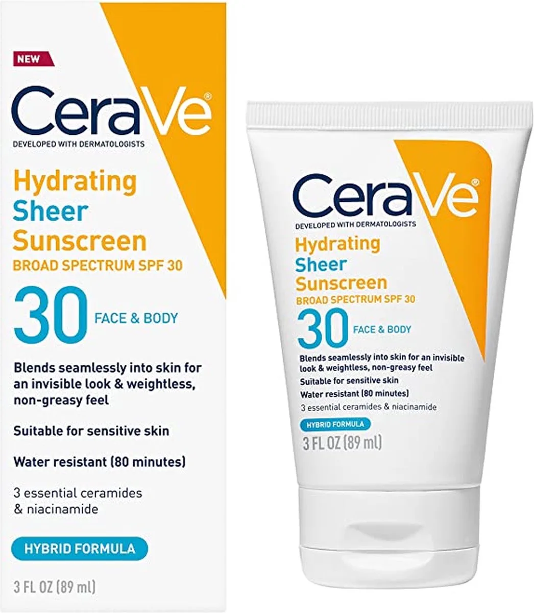 Hydraterende zonnebrandcrème SPF 30 for Face and Body fra CeraVe – produktbillede