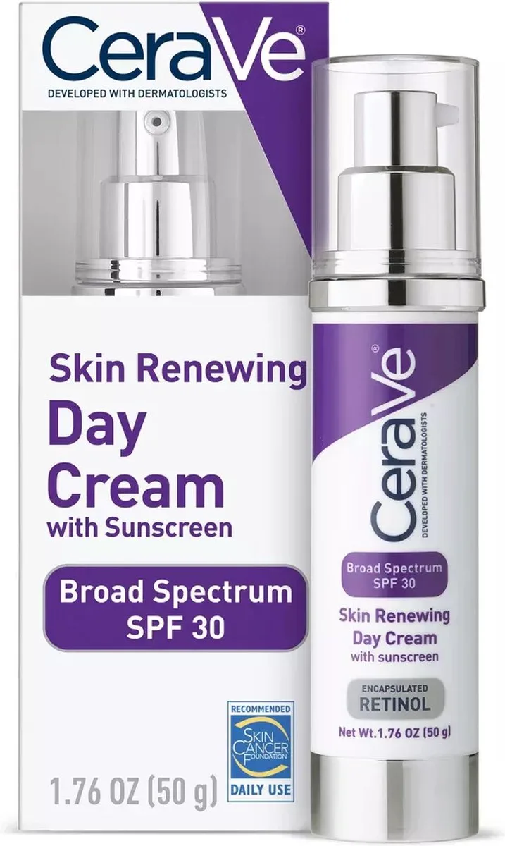 Skin Renewing Retinol Dagcrème met Zonnebrandcrème - Anti-aging - SPF 30 - Verzacht en Hydrateert de huid von CeraVe – Produktfoto