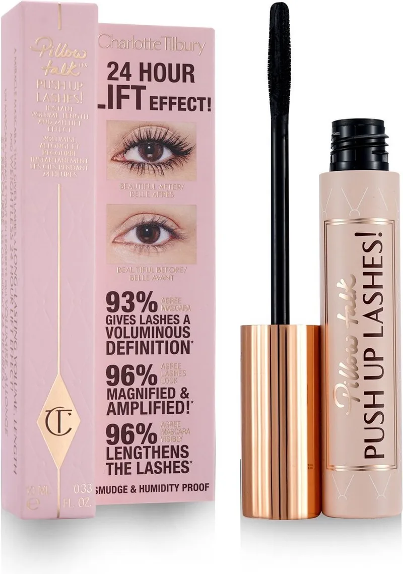 Pillow Talk Push Up Lashes Mascara - Volume en Longlasting - 10ml van Charlotte Tilbury in Zwart – productfoto