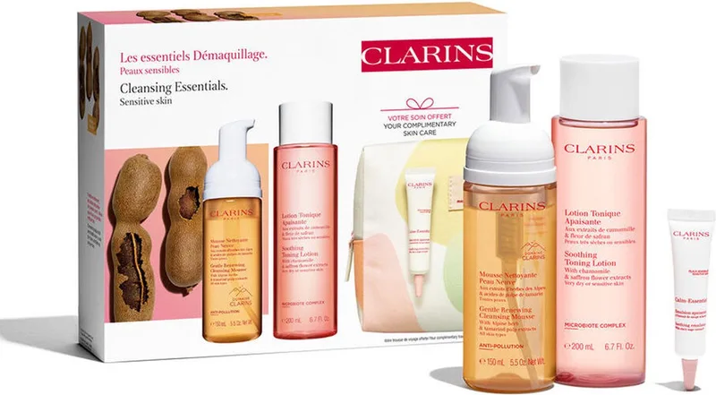 Cleansing Essentials - Sensitive Skin - 3 st - Reinigingslotion/tonic von Clarins – Produktfoto