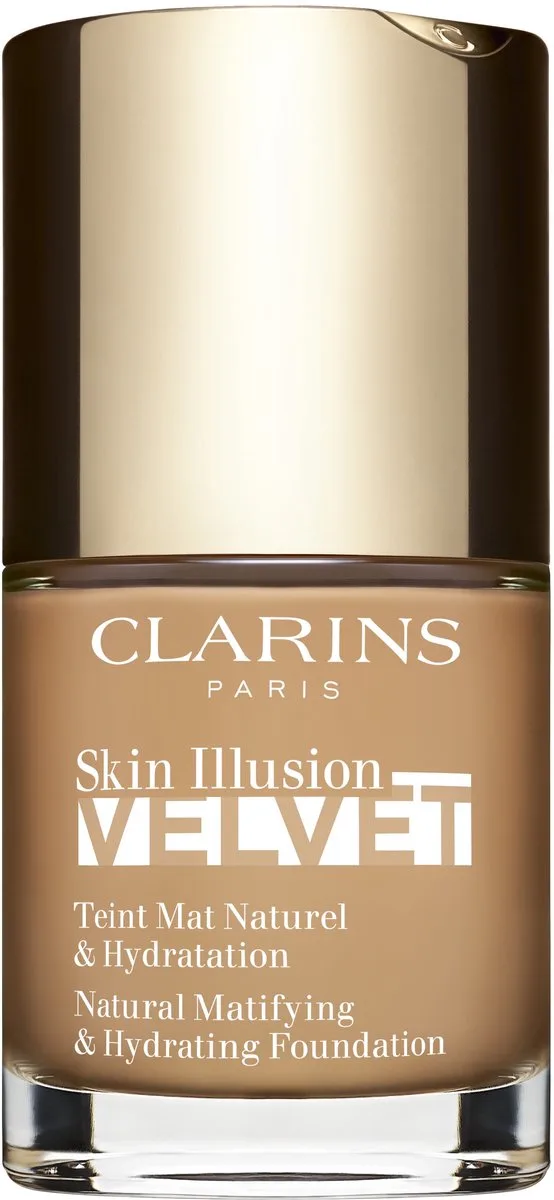 Foundation Skin Illusion Velvet Natural Matifying & Hydrating Foundation de Clarins en 111N Auburn – photo du produit