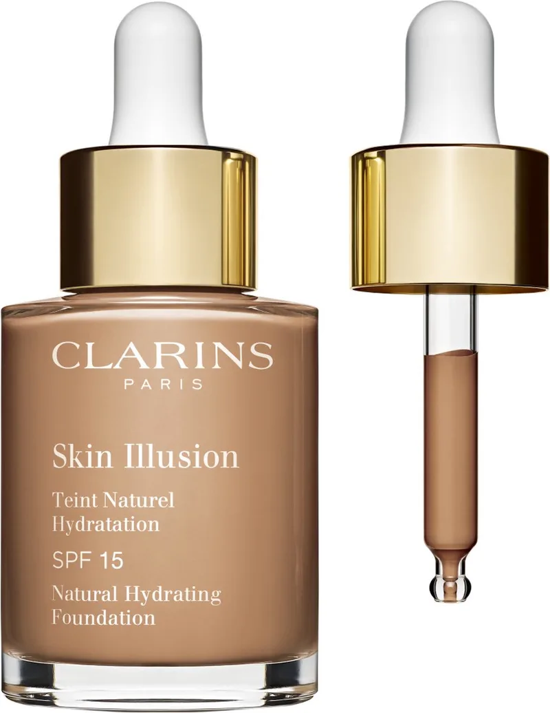 Skin Illusion Teint Naturel Hydratation - SPF 15 - Foundation - 112 Amber - 30 ml fra Clarins i Beige – produktbillede 1 af 2