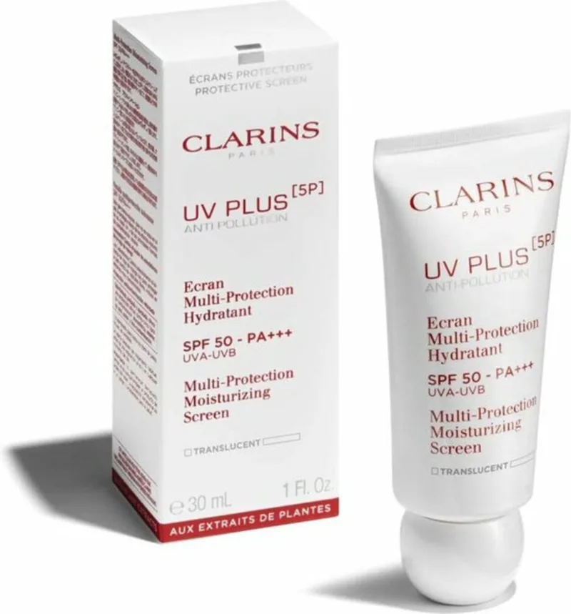 UV Plus Anti Pollution Multi-Protection Moisturizing Screen SPF 50 - Dagcrème by Clarins in Biedt UV PLUS een dagelijkse, 30 ml – product photo 1 of 2