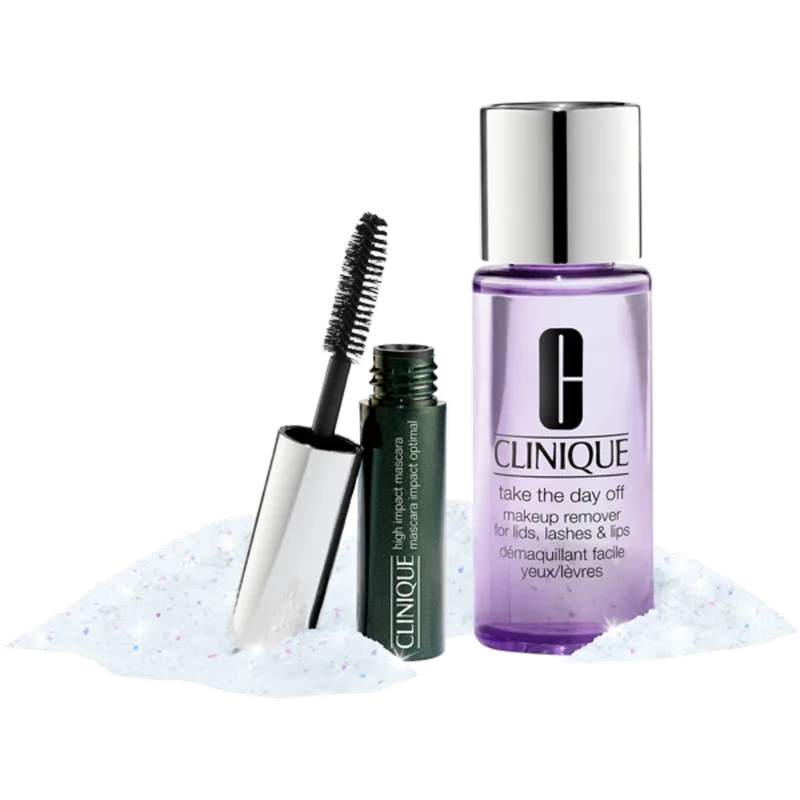 Grab + Go Set C = High Impact Mascara (Black) 3,5 ml + Take The Day Off Makeup Remover Lids, Lashes, Lips 50 ml fra Clinique – produktbillede 2 af 2