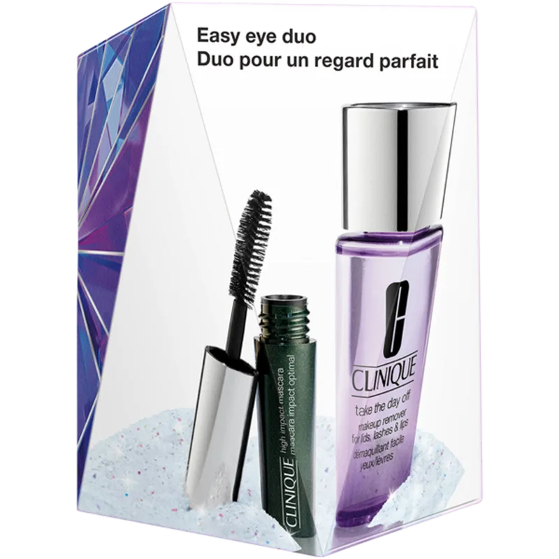 Grab + Go Set C = High Impact Mascara (Black) 3,5 ml + Take The Day Off Makeup Remover Lids, Lashes, Lips 50 ml fra Clinique – produktbillede 1 af 2