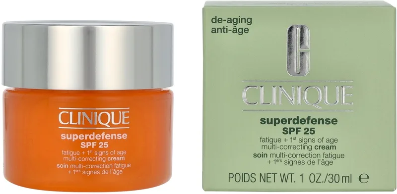 SuperDefense Fatigue Cream + 1st Signs of Age Multi-Correcting Cream SPF 25 van Clinique in 30 ml – productfoto
