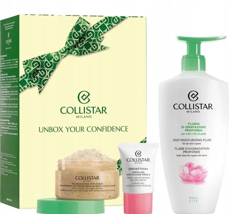 XMAS25 lichaam: diepe hydr. fluïde 400 ml + A-W thalasso 150 g + mini hydro gel 15 ml fra Collistar – produktbillede