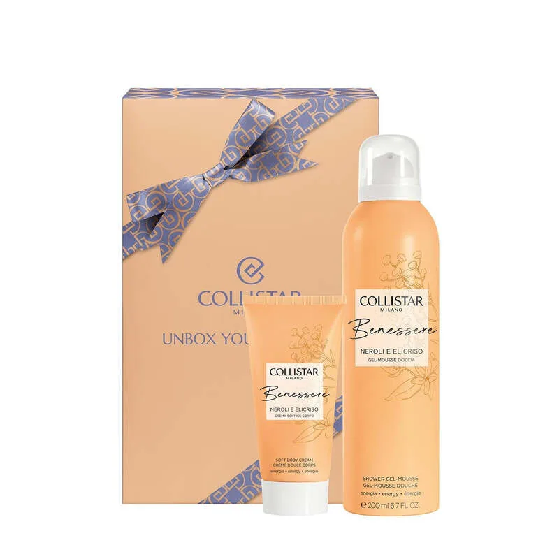XMAS25 wellness - neroli en strobloem: gelmousse 200 ml + zachte lichaamscrème 50 ml fra Collistar – produktbillede