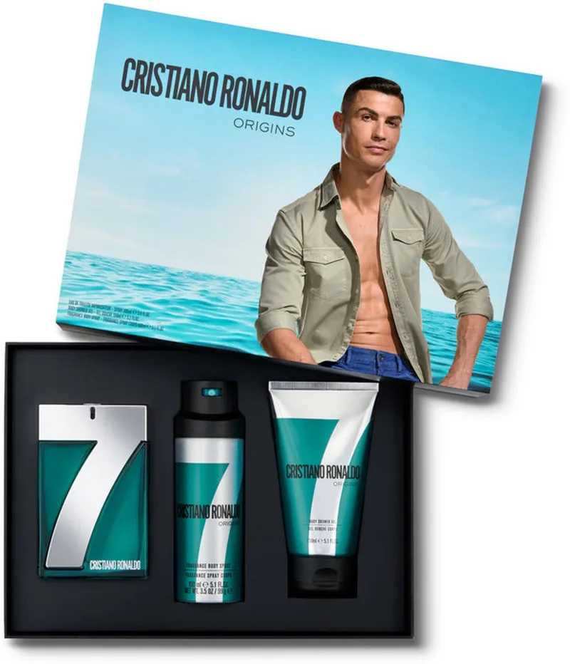 CR7 Origins Eau de Toilette 100 ml + Shower Gel 150 ml + Body Spray 150 ml Gift Set från Cristiano Ronaldo – produktbild