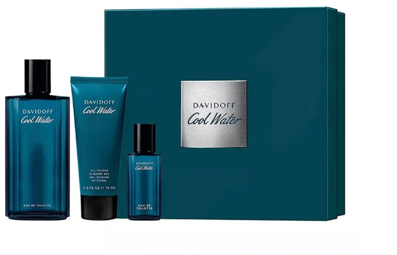 Cool Water Gift Set 125ml EDT + 75ml Shower Gel + 15ml EDT von Davidoff – Produktfoto