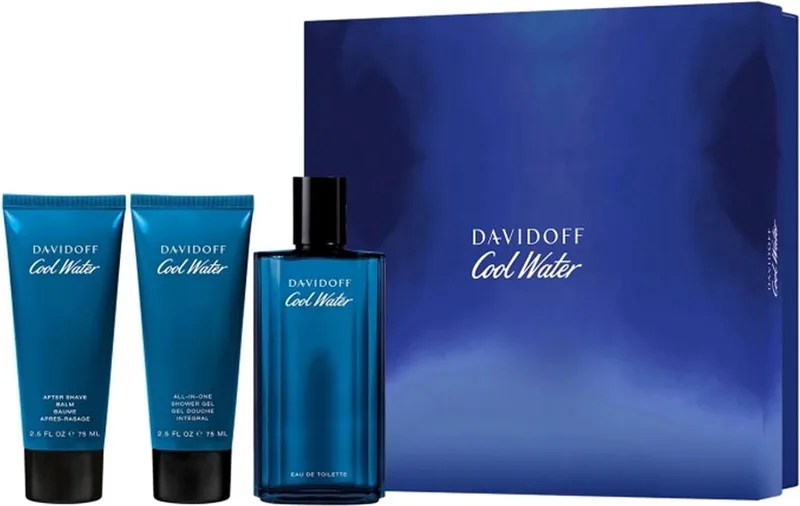 Cool Water Man United Gift Set: Eau de toilette 125 Ml - After Shave Balm 75 Ml Cool Water and Cool Water Shower Gel 75 Ml von Davidoff – Produktfoto