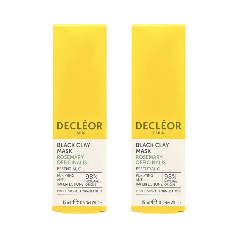 Black Clay Mask - Rosemary Officinalis - Gezichtsmasker - 2x15 ml fra Decléor i Grå – produktbillede