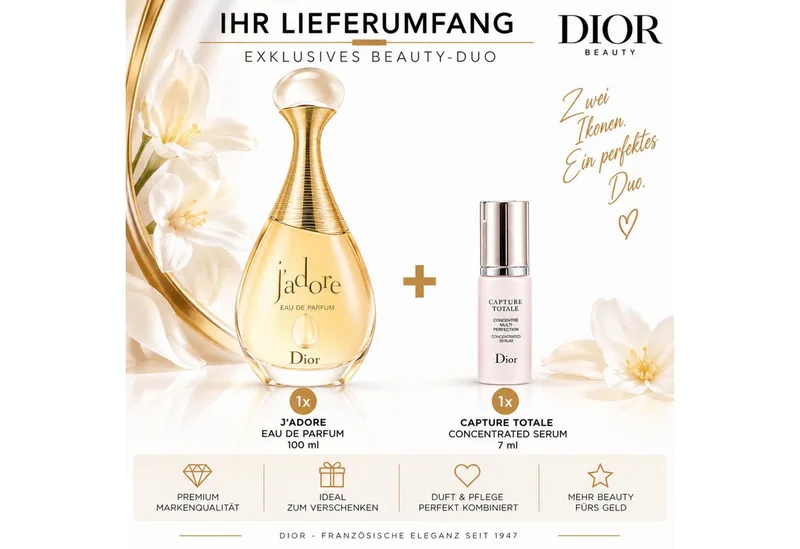 Duft-Set J’adore EdP 100 ml inkl. Capture Totale Serum 7 ml, 2-tlg., Exklusives Beauty-Duo aus ikonischem Duft & Gesichtspflege fra Dior – produktbillede 2 af 5