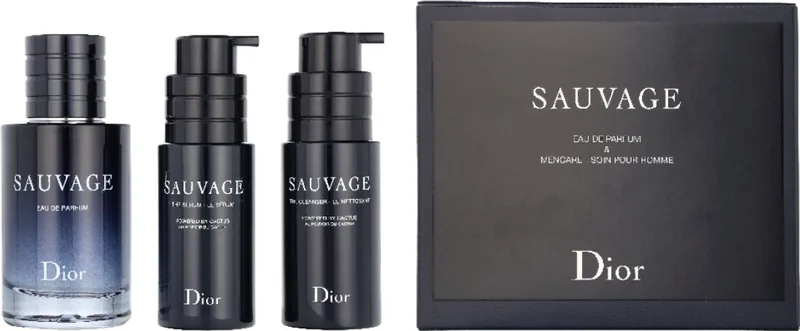 Sauvage Giftset 150 ml - Eau de parfum 60 ml + Cleanser 45 ml + Serum 45 ml fra Dior – produktbillede