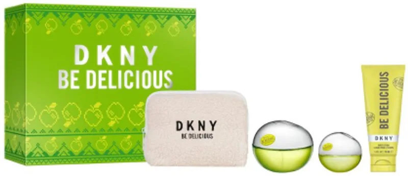Be Delicious geschenkset - Eau de parfum 100 ml - Eau de parfum mini 15 ml - Shower mousse 150 ml + Make-uptasje fra DKNY – produktbillede
