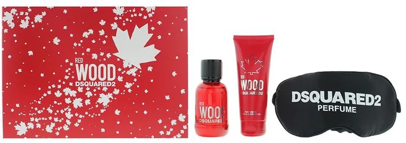 Red Wood Gift Set Eau De Toilette (edt) 50 Ml, Shower Gel 100 Ml + Maska Na Spaní fra Dsquared2 – produktbillede