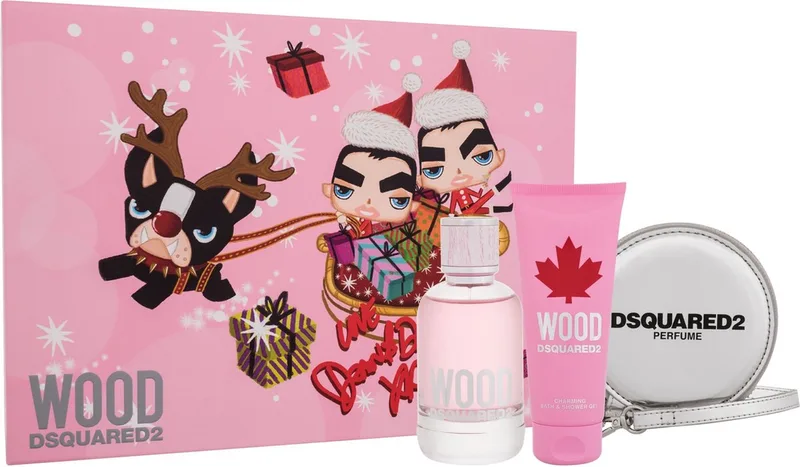 Wood For Her Eau De Toilette (edt) 100 Ml + Sg 100 Ml + Wallet fra Dsquared2 i 100 ml – produktbillede