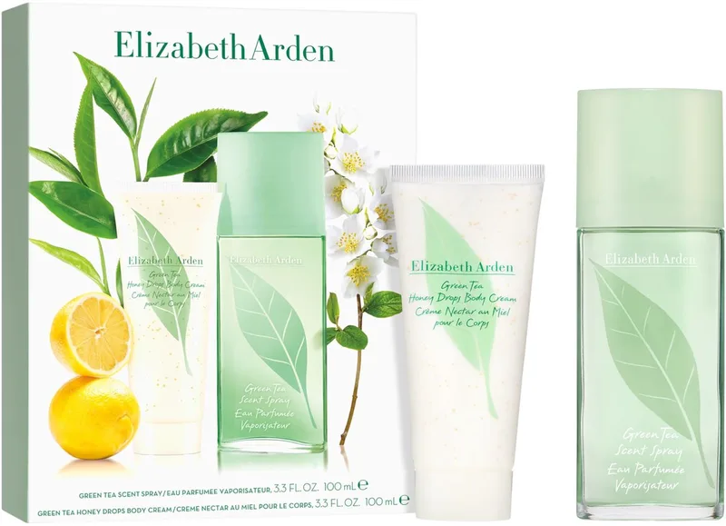 Green Tea Geschenkset 100ml EDP + 100ml Green Tea Honey Drops Bodycrème fra Elizabeth Arden – produktbillede