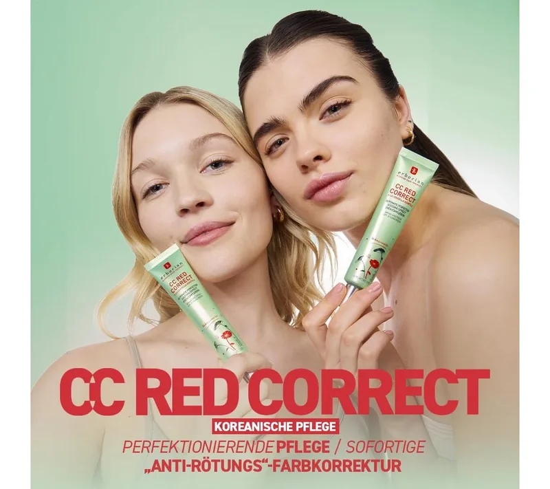 Gesichtspflege CC Red Correct mit Centella Asiatica gegen Rötungen und Unregelmäßigkeiten im Teint, Farbkorrektur & Teint-Perfektionierer, LSF 30 fra Erborian – produktbillede 4 af 5