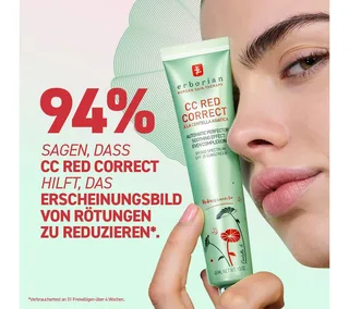 Gesichtspflege CC Red Correct mit Centella Asiatica gegen Rötungen und Unregelmäßigkeiten im Teint, Farbkorrektur & Teint-Perfektionierer, LSF 30 fra Erborian – produktbillede 2 af 5