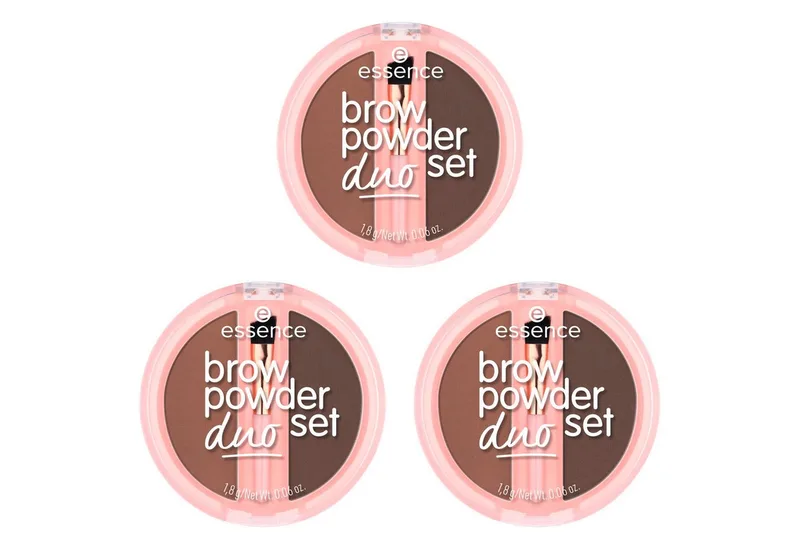 Augenbrauen-Puder BROW POWDER DUO SET, 3-tlg., natürliche Definition der Augenbrauen, präzise Anwendung, verblendbar. van essence in Bruin – productfoto 2 van 5