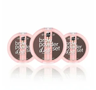Augenbrauen-Puder BROW POWDER DUO SET, 3-tlg., natürliche Definition der Augenbrauen, präzise Anwendung, verblendbar. de essence en Marron – photo du produit 1 sur 5