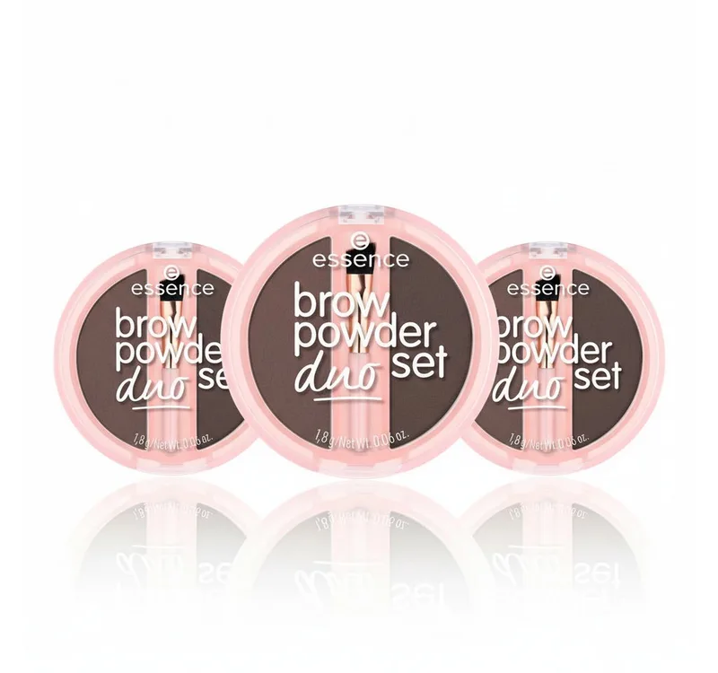 Augenbrauen-Puder BROW POWDER DUO SET, 3-tlg., natürliche Definition der Augenbrauen, präzise Anwendung, verblendbar. de essence en Marron – photo du produit 1 sur 5