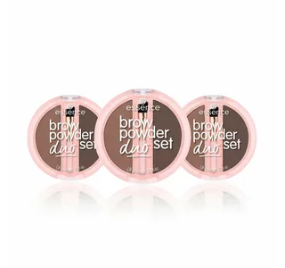 Augenbrauen-Puder BROW POWDER DUO SET, 3-tlg., natürliche Definition der Augenbrauen, präzise Anwendung, verblendbar. van essence in Bruin – productfoto 1 van 5