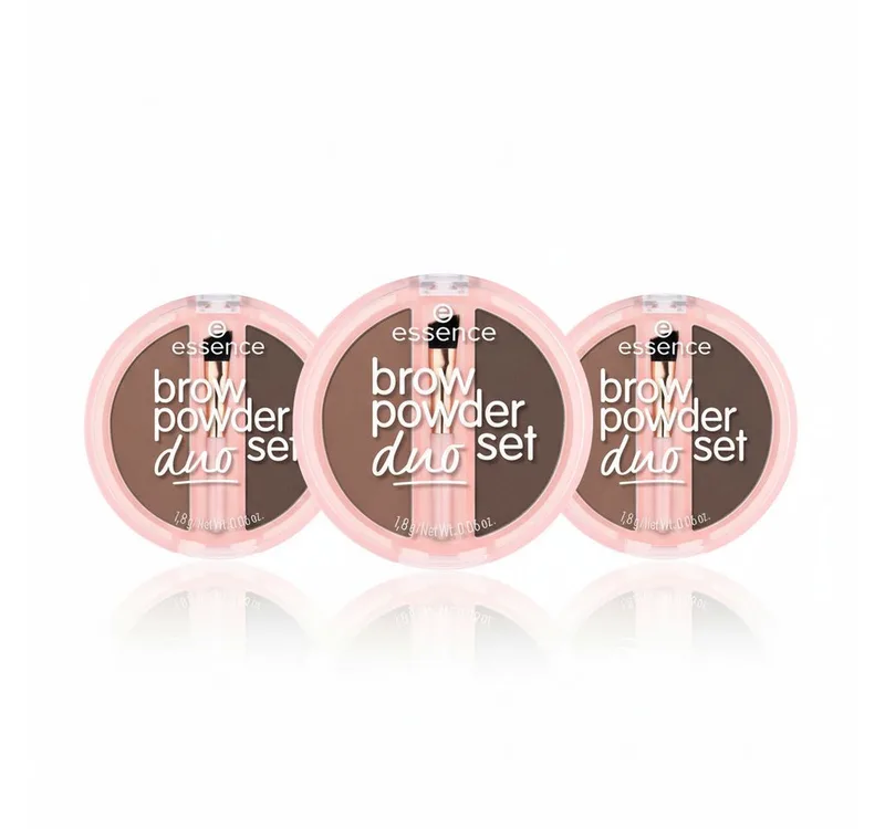 Augenbrauen-Puder BROW POWDER DUO SET, 3-tlg., natürliche Definition der Augenbrauen, präzise Anwendung, verblendbar. van essence in Bruin – productfoto 1 van 5