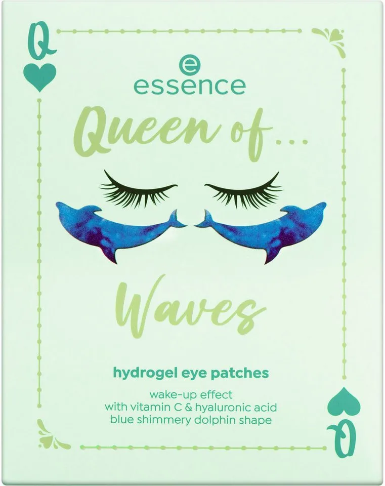 Augenpflege-Set Queen of... hydrogel eye patches, 4-tlg., Mit Vitamin C und Hyaluronsäure, leuchtende Farben und Glitzereffekte. by essence in Blue – product photo 2 of 2