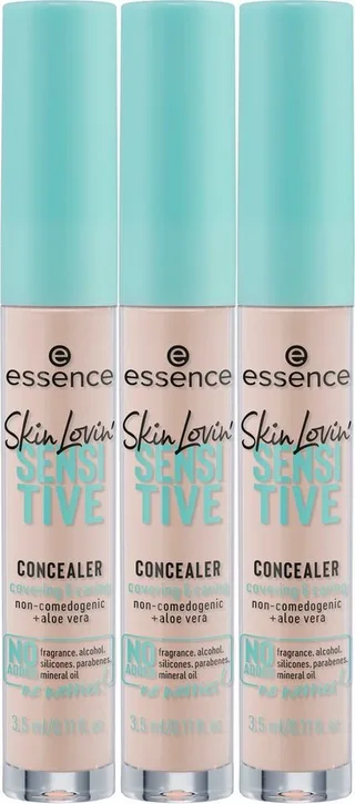 Concealer Skin Lovin' SENSITIVE CONCEALER, 3-tlg., mit leichter, nicht-komedogener Formulierung van essence in Bruin – productfoto 1 van 4