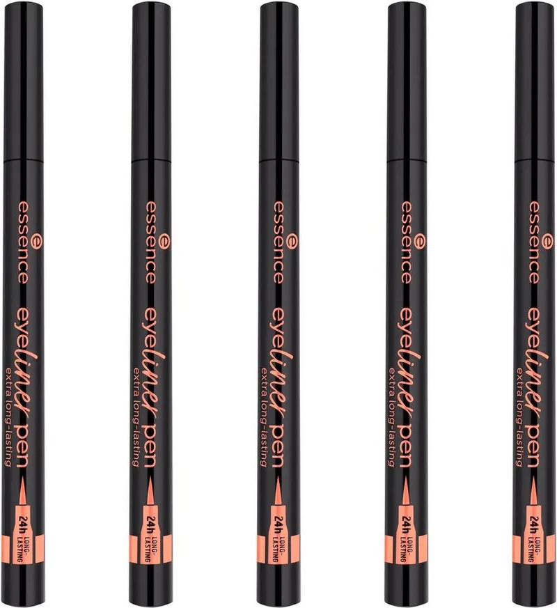 Eyeliner eyeliner pen extra long-lasting, 5-tlg., mit feiner Pinselspitze von essence in Schwarz – Produktfoto 1 von 4
