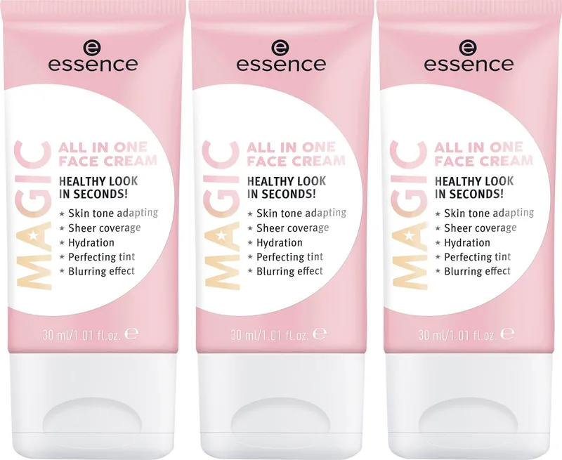 Feuchtigkeitscreme MAGIC All In One FACE Cream Set, 3-tlg., mit leichter Deckkraft von essence in Beige – Produktfoto 2 von 5