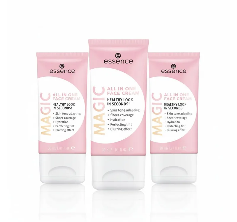 Feuchtigkeitscreme MAGIC All In One FACE Cream Set, 3-tlg., mit leichter Deckkraft von essence in Beige – Produktfoto 1 von 5