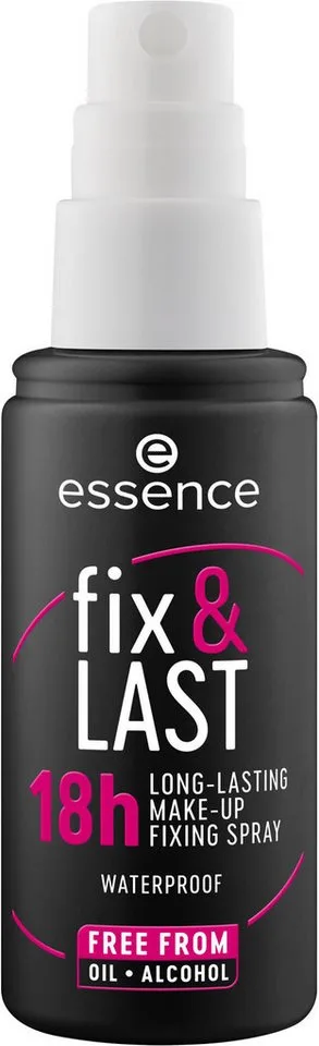 Fixierspray fix & LAST 18h LONG-LASTING MAKE-UP FIXING SPRAY, 3-tlg., Hält das Make-up bis zu 18 Stunden mit gleichmäßiger Sprühverteilung. fra essence i Hvid – produktbillede 3 af 3