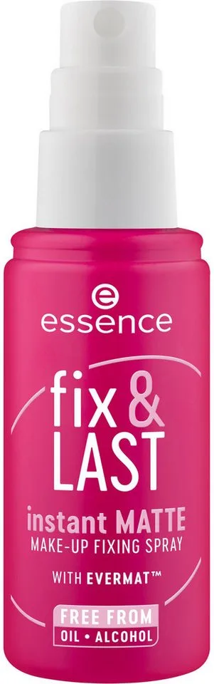 Fixierspray fix & LAST instant MATTE MAKE-UP FIXING SPRAY, 3-tlg., Neuer Sprühkopf für gleichmäßige Anwendung und mattes Finish! von essence in Weiß – Produktfoto 3 von 3