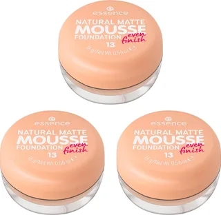 Foundation NATURAL MATTE MOUSSE FOUNDATION, 3er Pack, mit Clean-Beauty-Textur fra essence i Beige – produktbillede 1 af 5
