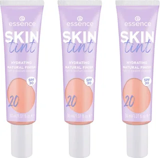 Foundation SKIN tint, 3er Pack, mit veganen Inhaltsstoffen fra essence i Beige – produktbillede 1 af 5