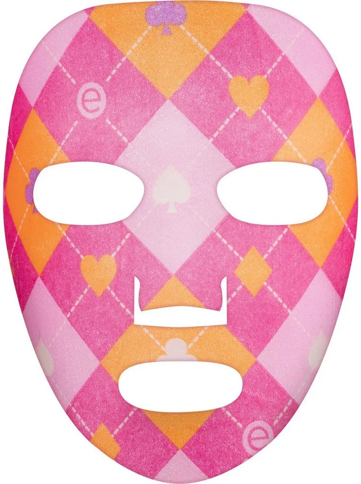 Gesichtsmaske Queen of... Pink face sheet mask Set, 4-tlg., Spielerisches Kartenspielmuster für eine unterhaltsame Pflege! de essence en Multicolore – photo du produit