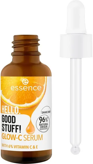 Gesichtsserum HELLO, GOOD STUFF! GLOW-C SERUM Set, 3-tlg., Zieht schnell ein, mit Vitamin C, E und Orangenextrakt, vegan. von essence in Gelb – Produktfoto 2 von 5