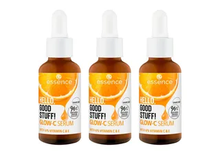 Gesichtsserum HELLO, GOOD STUFF! GLOW-C SERUM Set, 3-tlg., Zieht schnell ein, mit Vitamin C, E und Orangenextrakt, vegan. von essence in Gelb – Produktfoto 1 von 5