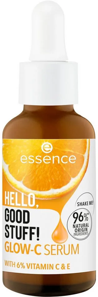 Gesichtsserum HELLO, GOOD STUFF! GLOW-C SERUM Set, 3-tlg., Zieht schnell ein, mit Vitamin C, E und Orangenextrakt, vegan. von essence in Gelb – Produktfoto 3 von 5