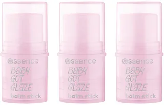 Highlighter BABY GOT GLAZE balm stick, 3-tlg., Transparentes, hochglänzendes Finish, pflegend, vegan. von essence in Weiß – Produktfoto 1 von 4
