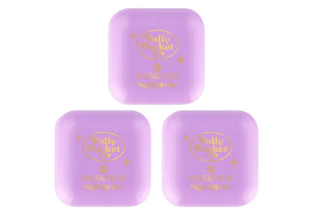 Highlighter Polly Pocket highlighter, 3-tlg., Hinterlässt strahlenden Glow, Perfekt für präzise Highlighting-Momente