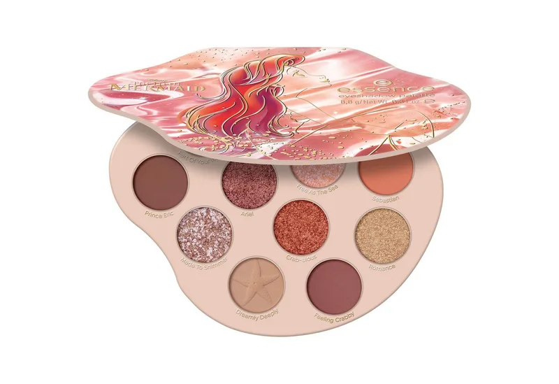 Lidschatten-Palette DISNEY THE LITTLE MERMAID EYESHADOW PALETTE, Limited-Edition Design mit geprägten Details de essence en Multicolore – photo du produit 2 sur 4