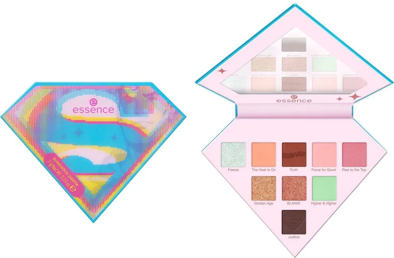 Lidschatten-Palette Superman eyeshadow palette, Hochpigmentiert mit matten, schimmernden und metallischen Texturen. fra essence i Blå – produktbillede 1 af 4