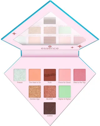 Lidschatten-Palette Superman eyeshadow palette, Hochpigmentiert mit matten, schimmernden und metallischen Texturen. fra essence i Blå – produktbillede 3 af 4
