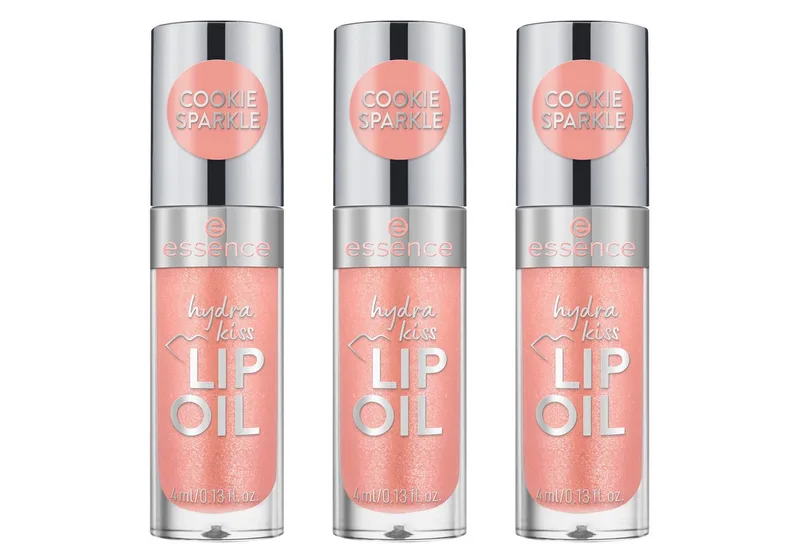 Lipgloss HYDRA KISS LIP OIL, 3-tlg., mit hochglänzendem Finish fra essence i Beige – produktbillede 1 af 5