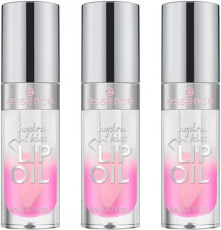 Lipgloss HYDRA KISS LIP OIL, 3-tlg., mit hochglänzendem Finish by essence in Pink – product photo 1 of 5
